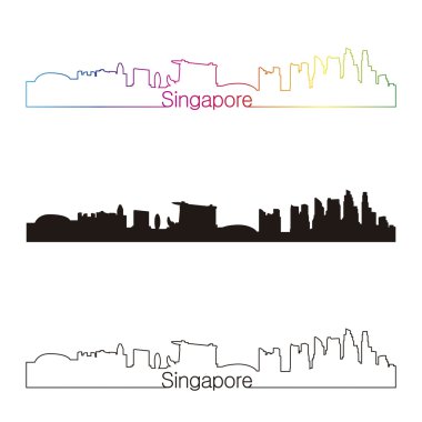 rainbow ile Singapur skyline doğrusal tarzı