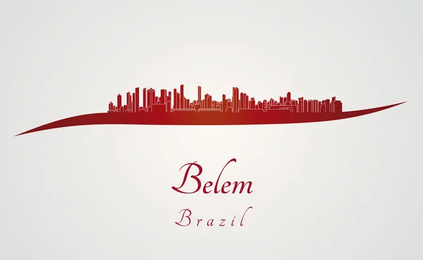 Skyline Belém em vermelho — Vetor de Stock