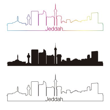 rainbow ile Cidde skyline doğrusal tarzı