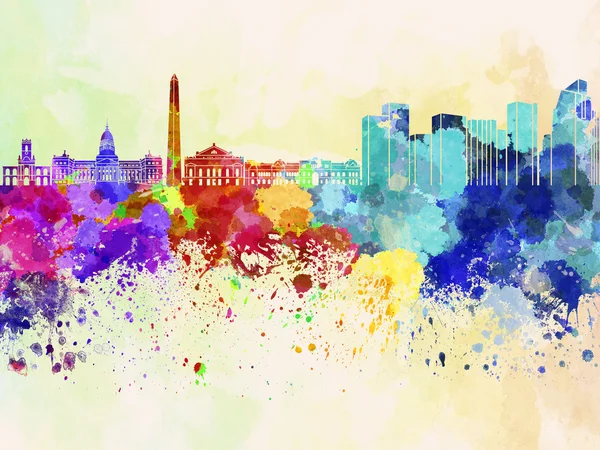 Buenos Aires skyline in watercolor background — Stock Photo, Image