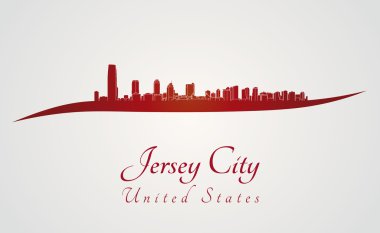 Jersey city skyline kırmızı