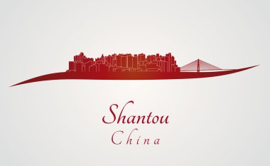 Shantou skyline kırmızı