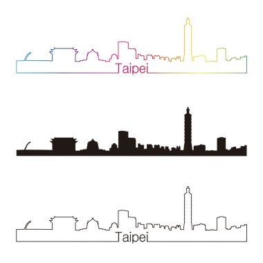 rainbow ile Taipei skyline doğrusal tarzı