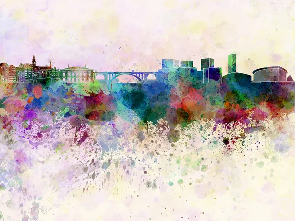 Skyline Luxemburgo em fundo aquarela — Fotografia de Stock