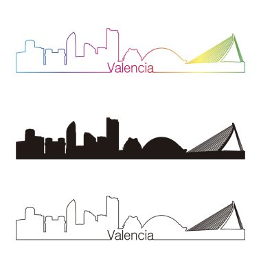 rainbow ile Valencia skyline doğrusal tarzı