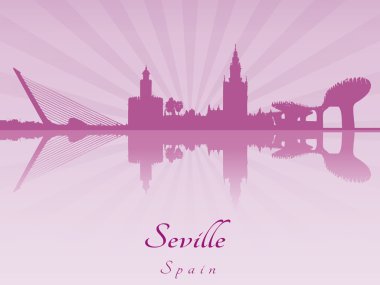 Seville manzarası içinde mor parlak orkide