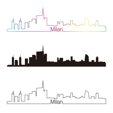 rainbow ile Milan skyline doğrusal tarzı