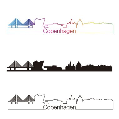 rainbow ile Kopenhag skyline doğrusal tarzı