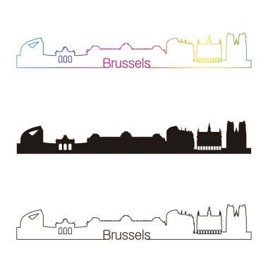 rainbow ile Brüksel skyline doğrusal tarzı
