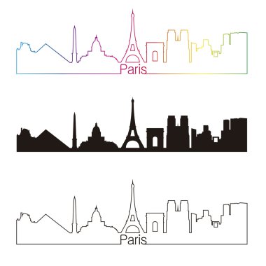rainbow ile Paris manzarası doğrusal tarzı