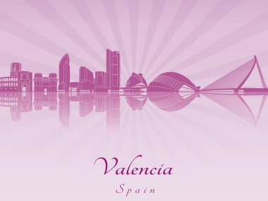 Valencia manzarası içinde mor parlak orkide