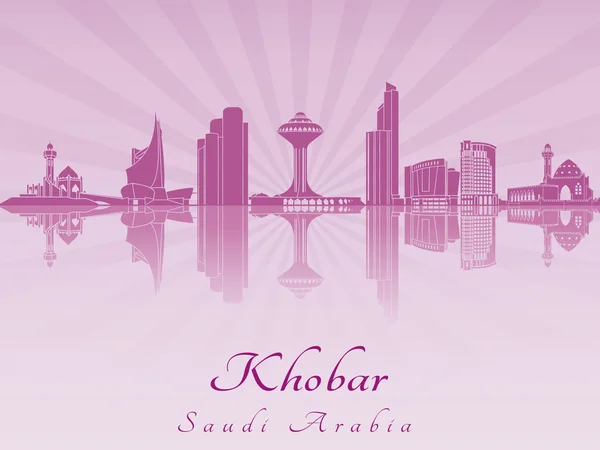 Khobar skyline in purple radiant orchid — Stock Vector