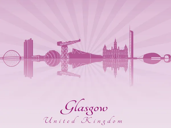 Glasgow skyline en orchidée rayonnante violette — Image vectorielle