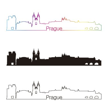 rainbow ile Prag skyline doğrusal tarzı