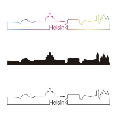 rainbow ile Helsinki skyline doğrusal tarzı