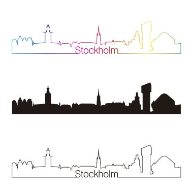 rainbow ile Stockholm skyline doğrusal tarzı