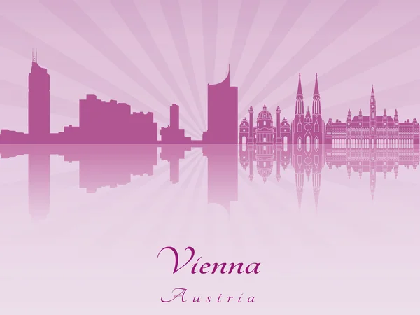 Skyline de Viena en orquídea radiante púrpura — Vector de stock