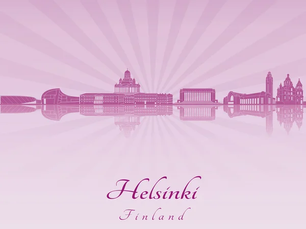 Helsinki skyline in purple radiant orchid — Stock Vector