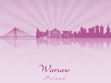 Varşova manzarası içinde mor parlak orkide