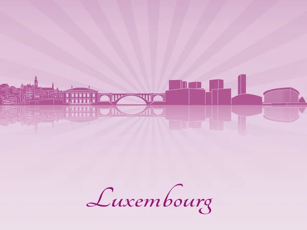 Skyline de Luxemburgo en orquídea radiante púrpura — Vector de stock