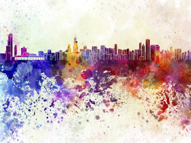 Chicago skyline suluboya arka planda