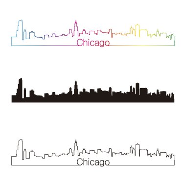 rainbow ile Chicago skyline doğrusal tarzı