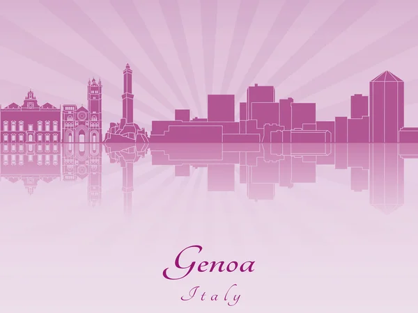 Genoa skyline in purple radiant orchid — Stock Vector