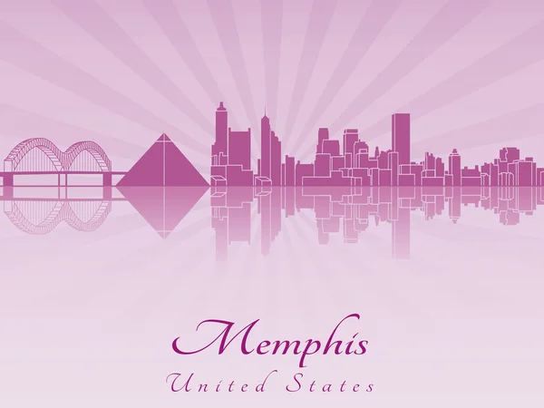 Memphis skyline in paarse stralende orchid — Stockvector