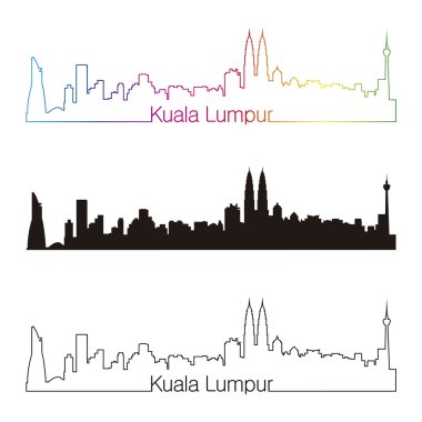 kuala lumpur skyline doğrusal stiliyle gökkuşağı