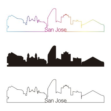 San jose skyline doğrusal stiliyle gökkuşağı