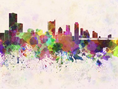 Austin skyline suluboya arka planda