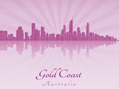 gold coast manzarası içinde mor parlak orkide