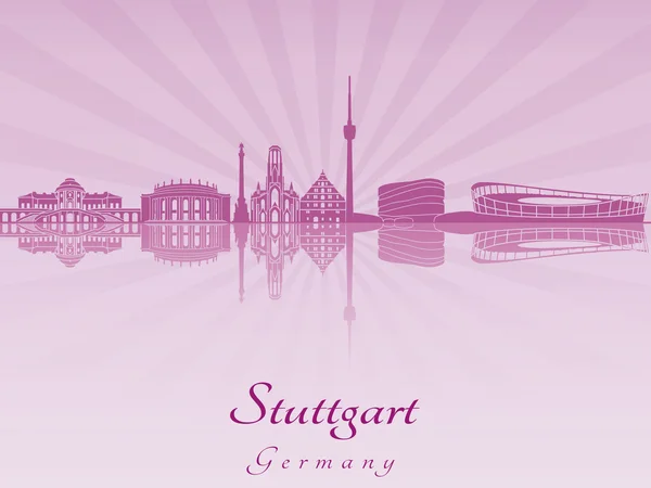 Stuttgart skyline in purple radiant orchid — Stock Vector