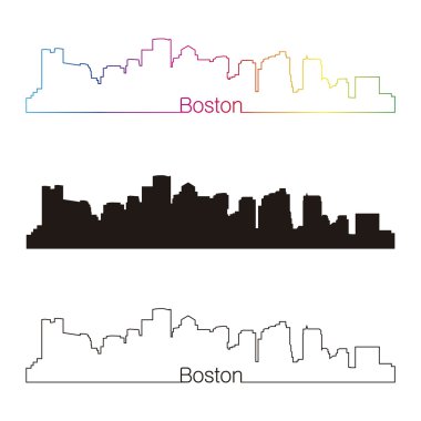 rainbow ile Boston skyline doğrusal tarzı