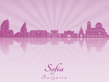 Sofya manzarası içinde mor parlak orkide