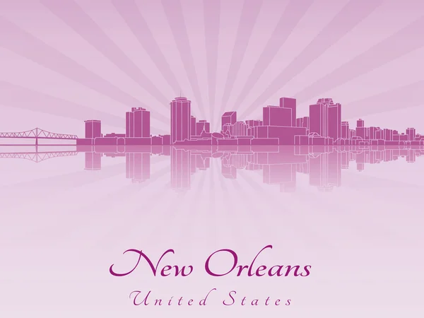 Skyline Nouvelle-Orléans en orchidée rayonnante pourpre — Image vectorielle