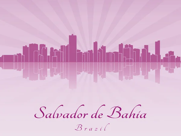 Salvador de Bahia skyline in purple radiant orchid — Stock Vector