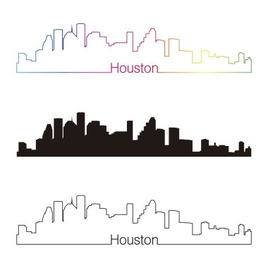 rainbow ile Houston skyline doğrusal tarzı