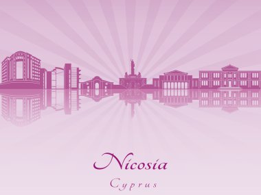 Lefkoşa manzarası içinde mor parlak orkide