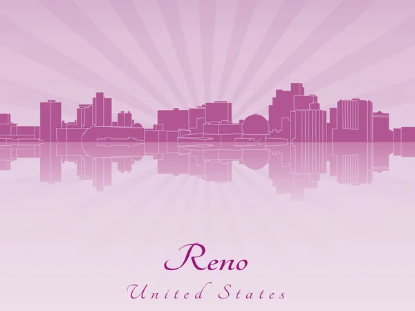 Reno skyline in purple radiant orchid — Stock Vector