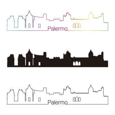 rainbow Palermo skyline doğrusal stille
