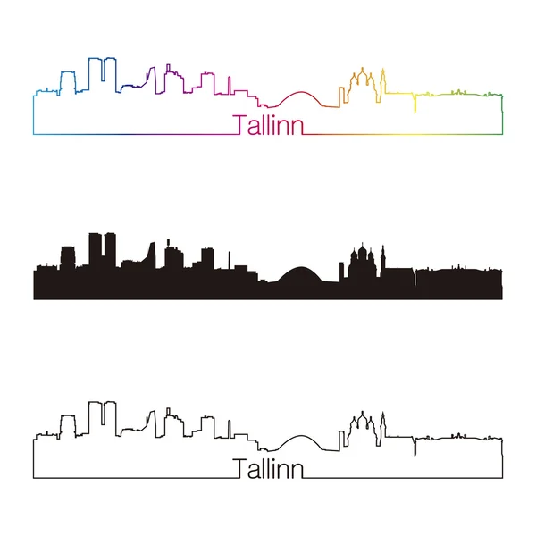 Tallinn skyline lineáris stílusú szivárvány — Stock Vector