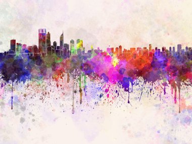 Perth skyline suluboya arka planda