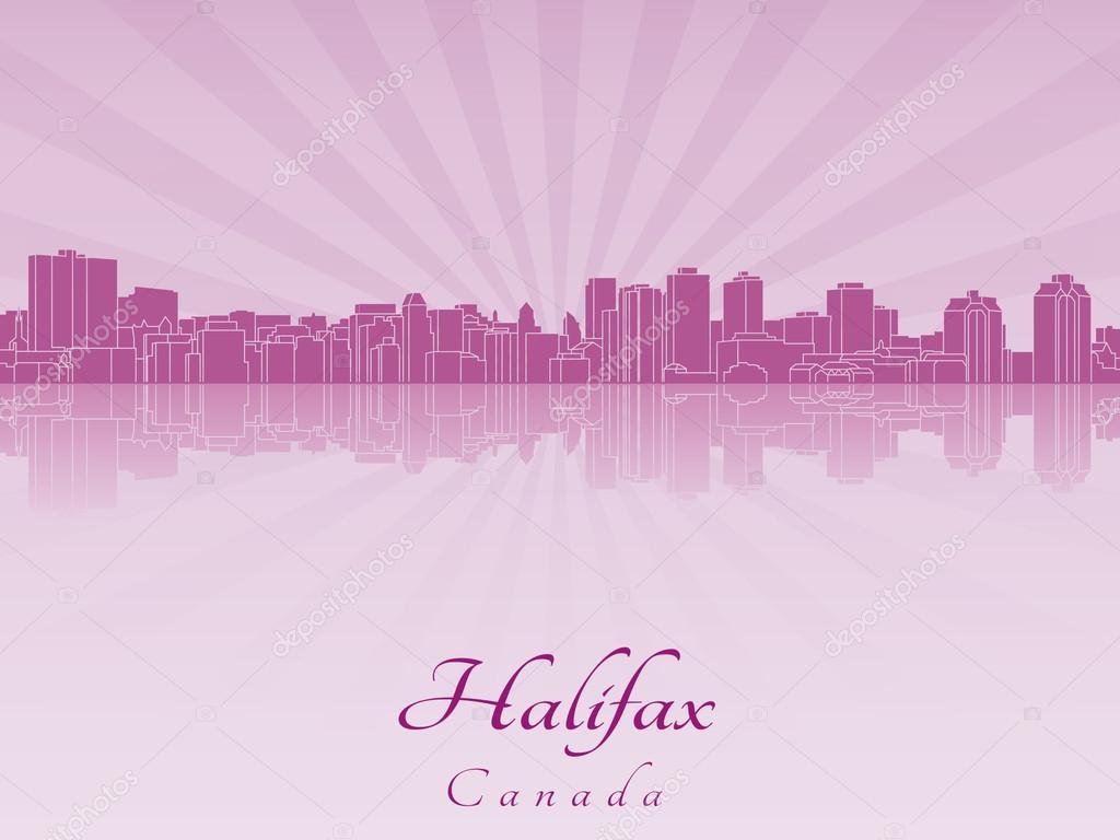 Halifax skyline in purple radiant orchid