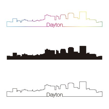 Dayton skyline doğrusal stiliyle gökkuşağı