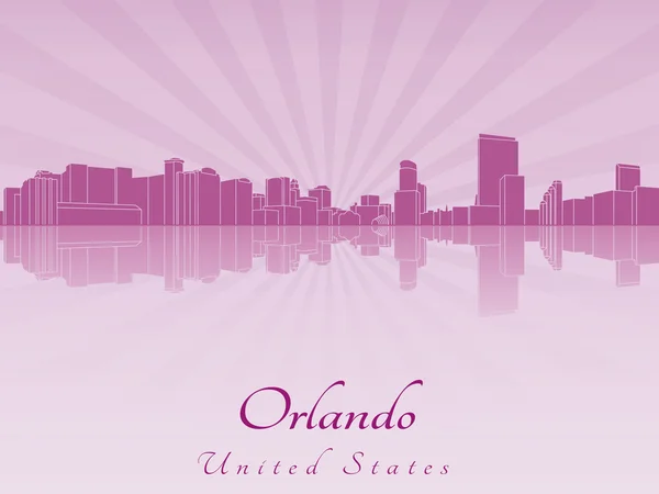 Skyline de Orlando en orquídea radiante púrpura — Vector de stock