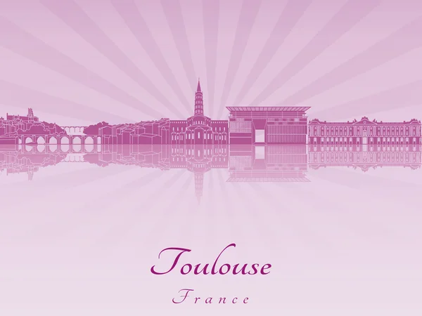 Toulouse-Skyline in lila leuchtender Orchidee — Stockvektor
