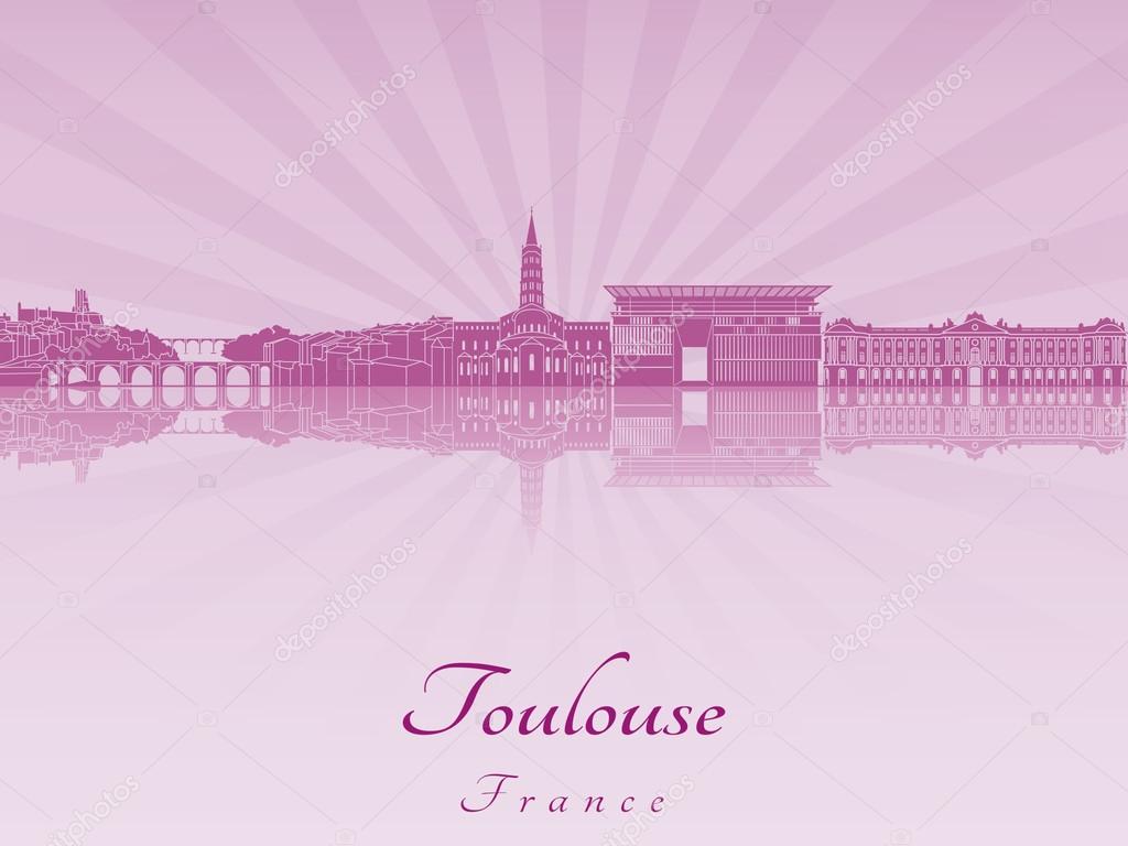 Toulouse skyline in purple radiant orchid