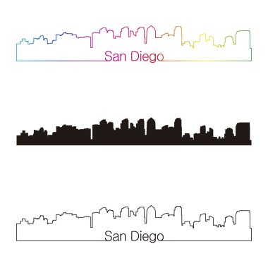 rainbow ile San diego skyline doğrusal tarzı