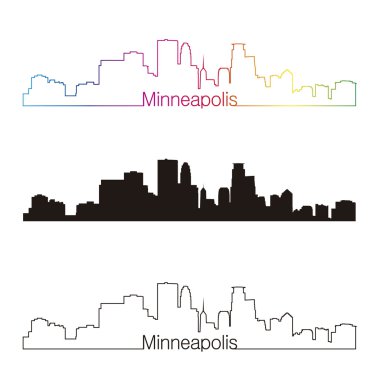 rainbow ile Minneapolis skyline doğrusal tarzı